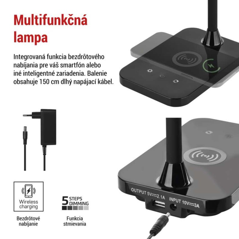 LED stolná lampa KYLE, čierna 5