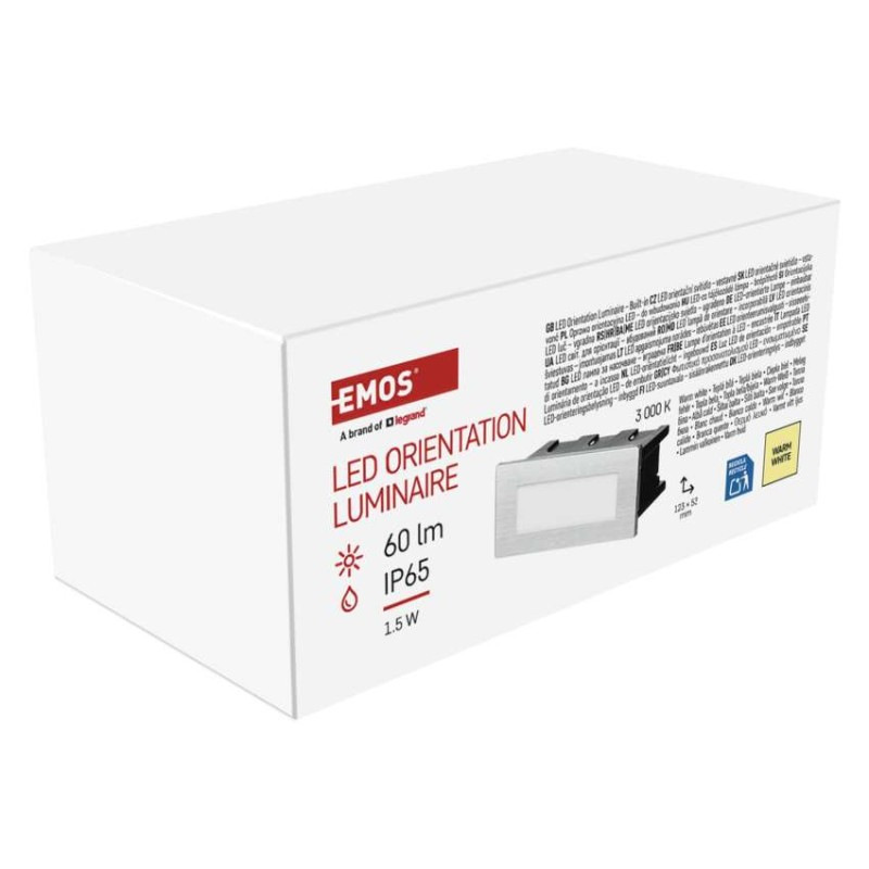 LED orientačné vstavané svietidlo AMAL 123×53, 1,5W tep. b.,IP65 6