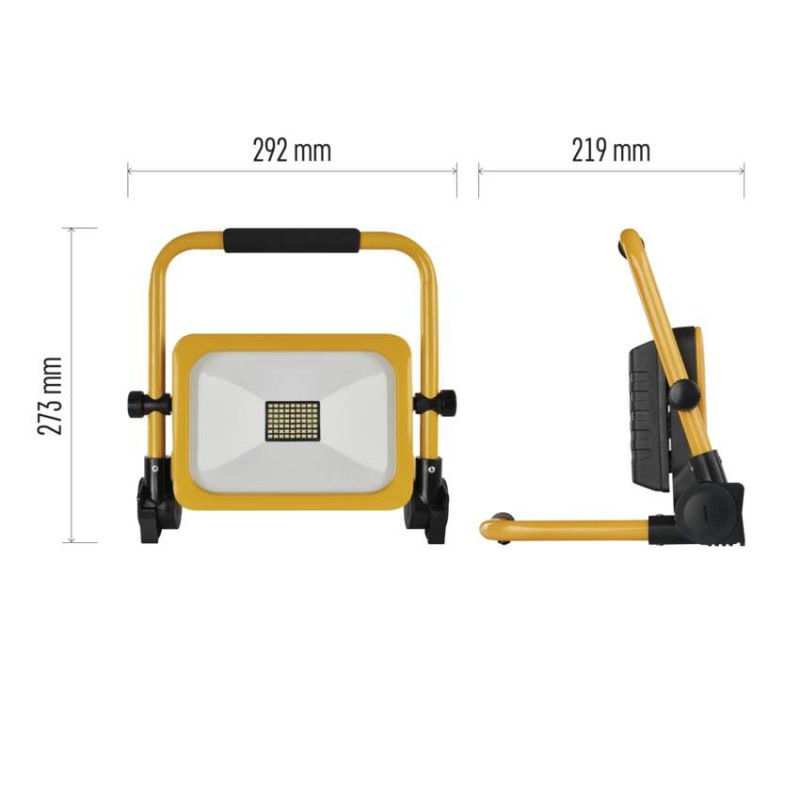 LED reflektor ACCO nabíjací prenosný, 30 W studená biela 4
