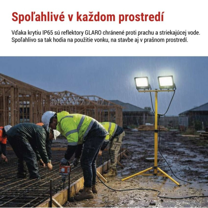LED reflektor GLARO, 2×50W + trojnožka, neutrálna biela 5