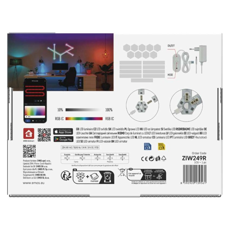 GoSmart LED svietidlo Lines white, 9 dielov, 34 W, RGBIC stmievateľné, WiFi 11