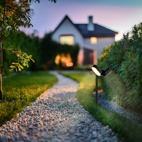 Solárne sv., plast čierny/biely, vypínač, bat. CR18650 1200mAh 3,7V, IP44, možnosť zapichnúť alebo z 2