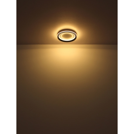 Stropné svietidlo kov biely, akryl zrkadlový, silikón opál, hliník čierny matný, dekoratívny disk s 4