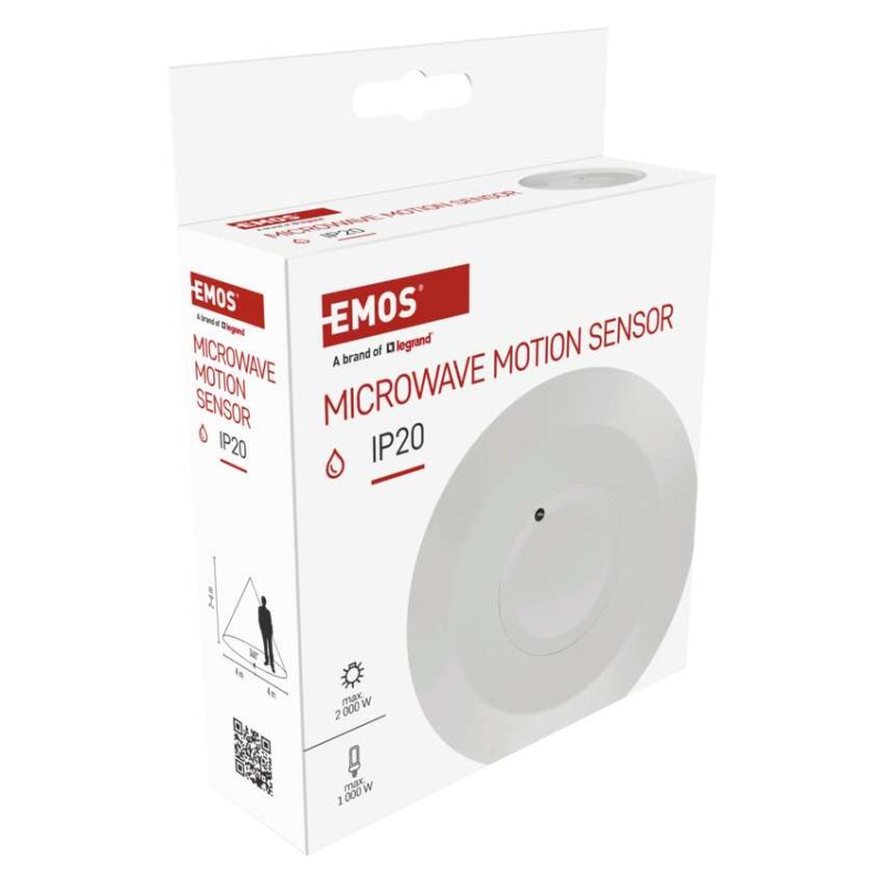 MW senzor (pohybové čidlo) IP20 2000W, biely 8