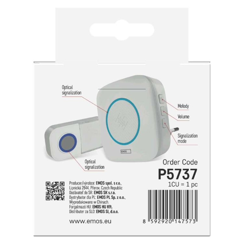 Domový bezdrôtový zvonček P5737 do zásuvky 13