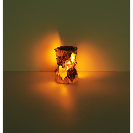 Solárne svietidlo, plast imitácia dreva, hnedý, plast biely, IP44, kmeň stromu, blikajúca LED, akumu 8