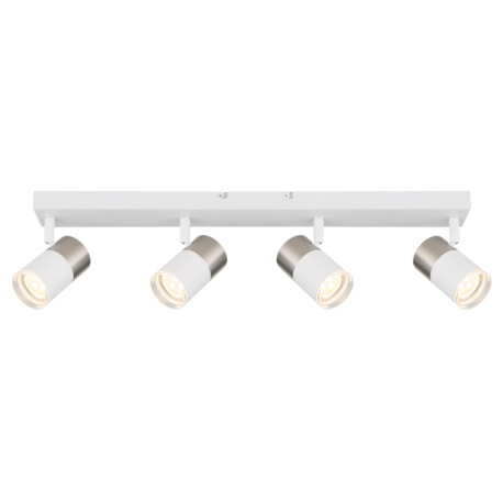 Stropné svietidlo, matný biely kov, hliník nikel, matný biely hliník, priehľadný plast, DxŠxV: 560x6 15