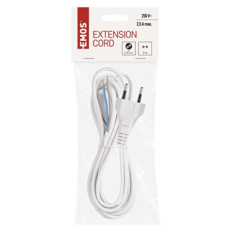 Flexo šnúra PVC 2× 0,75mm2, 3m, biela 1