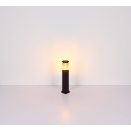 Vonkajšie svietidlo nerezová oceľ čierna matná, plast dymovej farby, smer svetla: nahor, IP44, ŠxV: 7