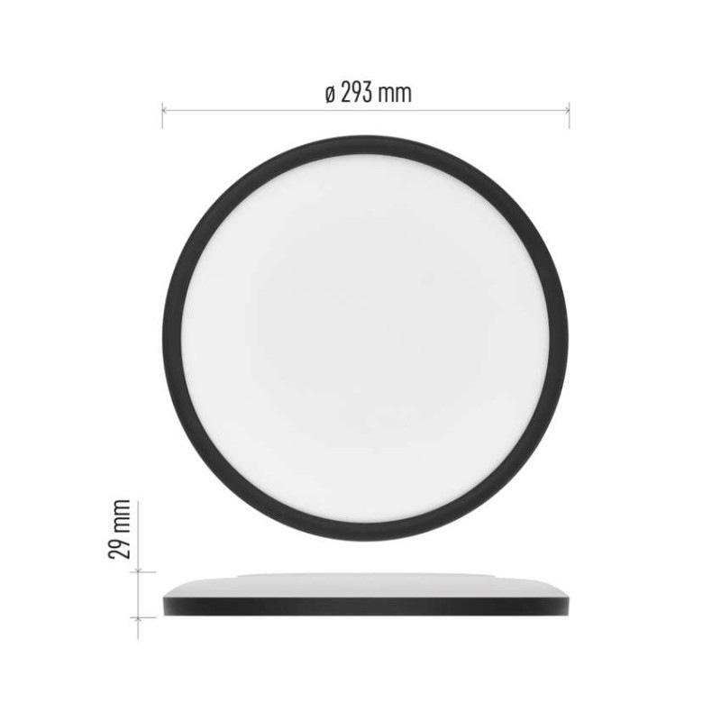 LED prisadené svietidlo FLORI okrúhle, čierné, 18W, neutrálna biela 3