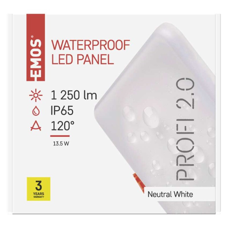 LED panel VIXXO 155×155, štvorcový vstavaný biely,13,5W neut.b.,IP65 6