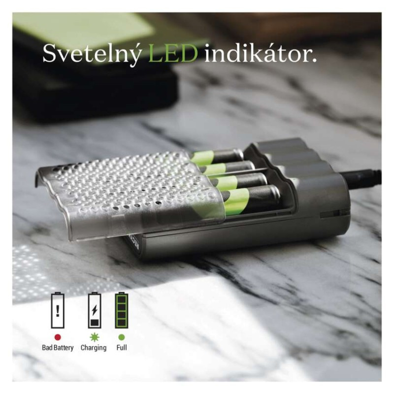 GP nabíjačka batérií Speed M452 + 4AA ReCyko 2600 6