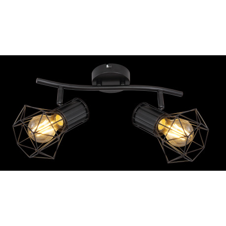 Nástenné svietidlo, kov čierny, DxŠxV: 340x130x190, bez žiaroviek 2xE27, max. 40W 230V 17