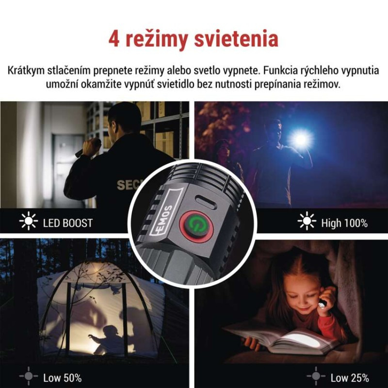 LED nabíjacie kovové svietidlo 1200 lm, 2200 mAh 3