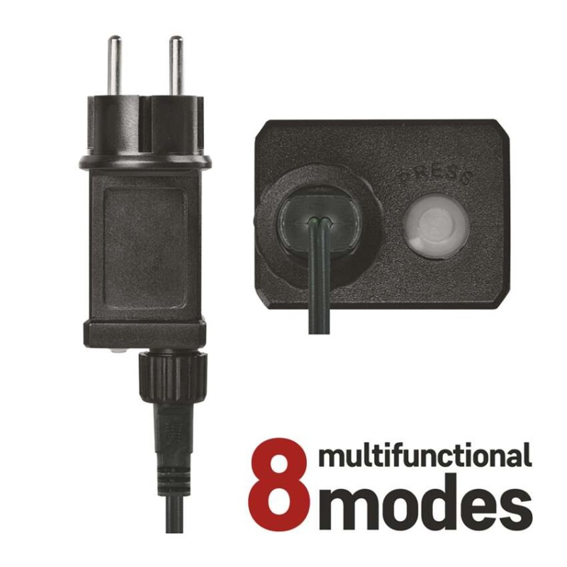 LED vianočné cencúle, 10 m, vonkajšie aj vnútorné, teplá biela, programy 7