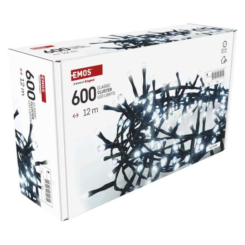 LED vianočná reťaz – ježko, 12 m, vonkajšia aj vnútorná, studená biela, časovač 9