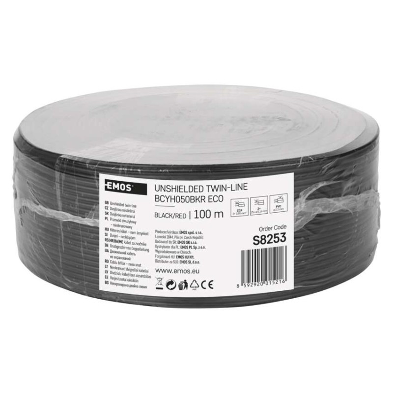 Dvojlinka ECO 2×0,5mm, čierno/červená, 100m 3