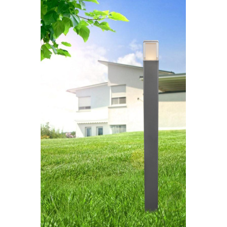 Vonkajšie svietidlo, hliník, čierna, sklo opálové a číre, IP44, DxŠxV: 85x85x1100, vrátane 1xLED 12W 4