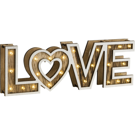 Dekoratívne svietidlo, plast, drevo, vypínač, bez batérií 3xAA 1,5V, DxŠxV: 300x32x100, vrátane 24xL