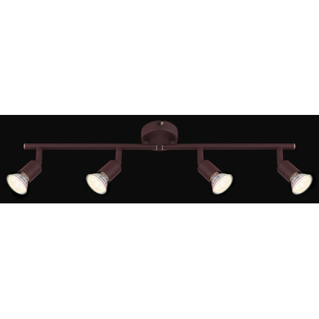 Stropné svietidlo, kov imitácia hrdze, otočné, nastaviteľné ramená, DxV:580x165, vrátane žiaroviek 4 5