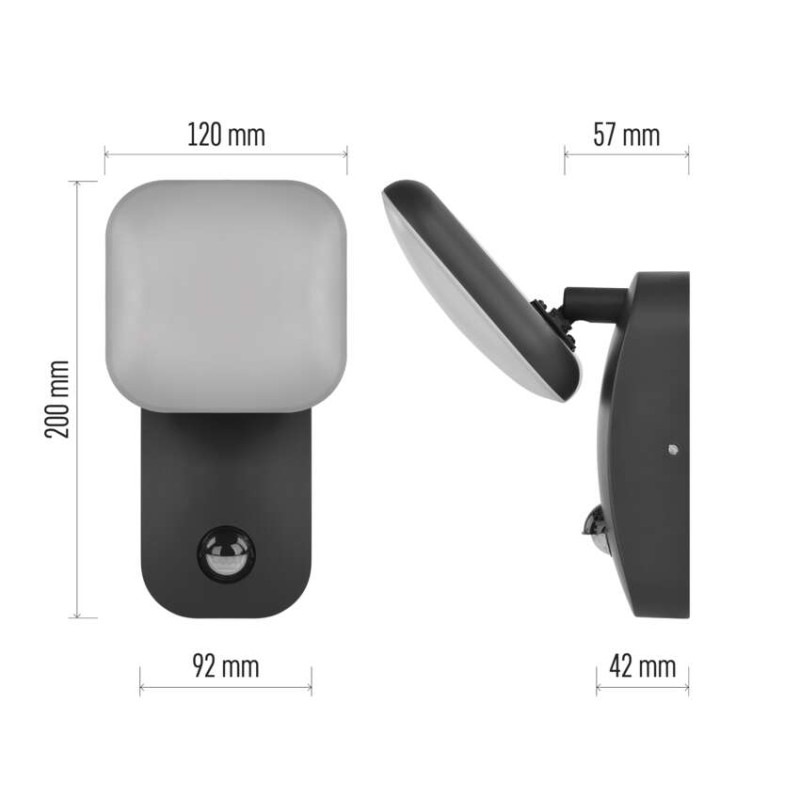 LED záhradné nástenné svietidlo NIKA, senzor súmraku, 12 x 12 x 20 cm, 12,8 W, teplá biela 6