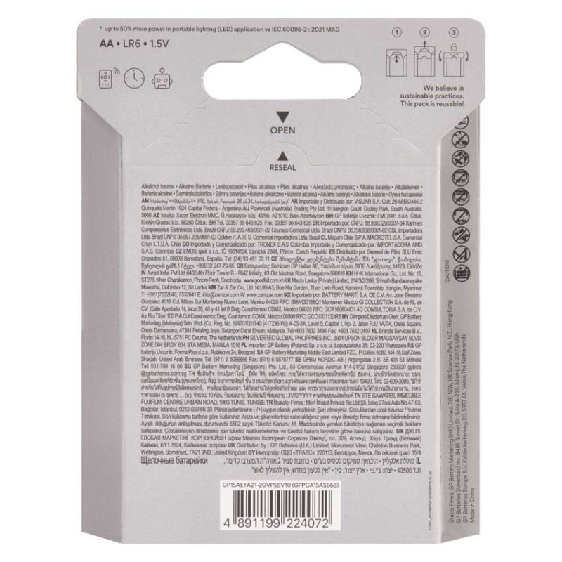 Alkalická batéria GP Super LR6 (AA) 10 ks 4