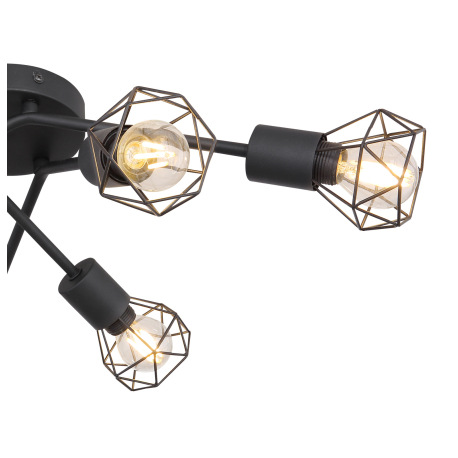 Stropné svietidlo, čierny kov, Ø630, V: 180, bez žiaroviek 6xE14, max. 40W 230V 5