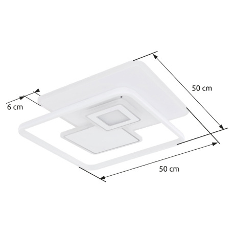 Stropné svietidlo, kov biely, chróm, akryl biely, pamäťová funkcia, nočné svetlo, stmievateľné, diaľ 11