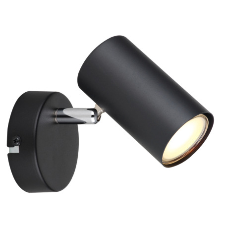 Nástenné svietidlo, kov čierny matný, chróm, ŠxV: 80x100mm, H: 120mm, bez žiarovky 1xGU10, max. 25W