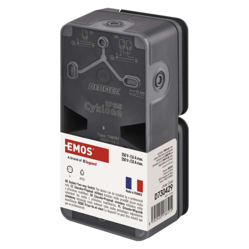 EMOS Cyklone komb. zás+prep. Č.6 nástenný IP55 7