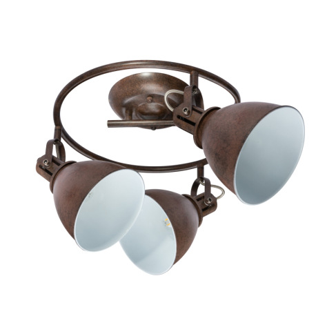 Stropné svietidlo, kov, imitácia hrdze, biela, Ø 610, V: 210, bez žiaroviek 3xE14, max. 40W 230V. 6