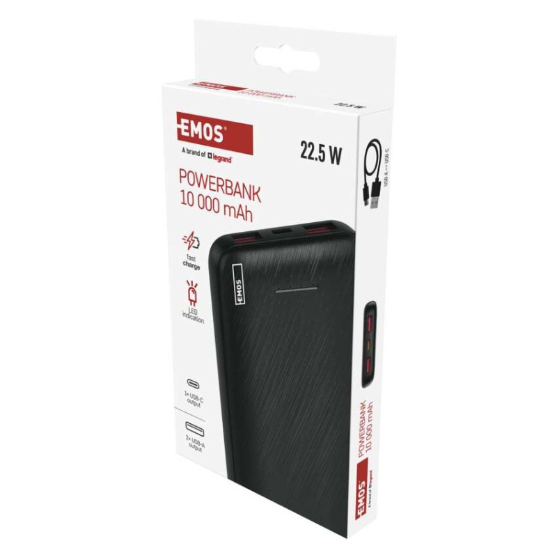 Power bank EMOS AlphaQ3, 10 000 mAh, 22,5 W, čierny 3