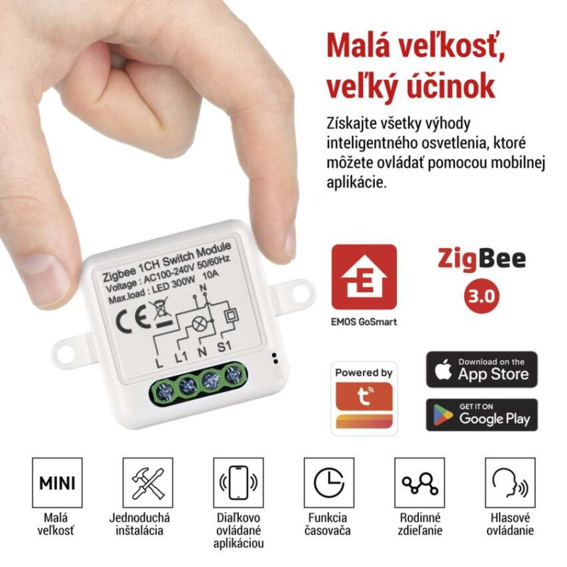 GoSmart spínací modul IP-2101SZ, ZigBee, 1-kanálový 1