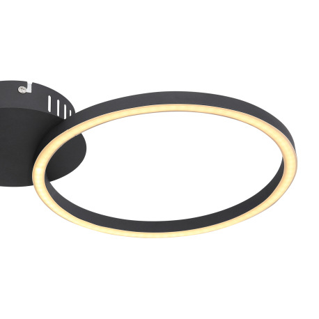 Stropné svietidlo, kov čierny matný, plast opál, priemer kruhu: 25cm a 20,5 cm, DxŠxV:490x245x70, vr 10