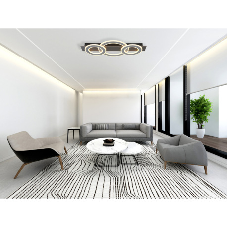 Stropné svietidlo, plast antracit, brúsený sivý kov, akryl biely, DxŠxV: 730x350x70mm, vrátane LED 5 1