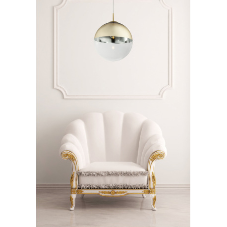 Závesné svietidlo, kov zlatý, sklo priehľadné zlaté, Ø330, V:1200, bez žiarovky 1xE27, max. 40W 230V 2