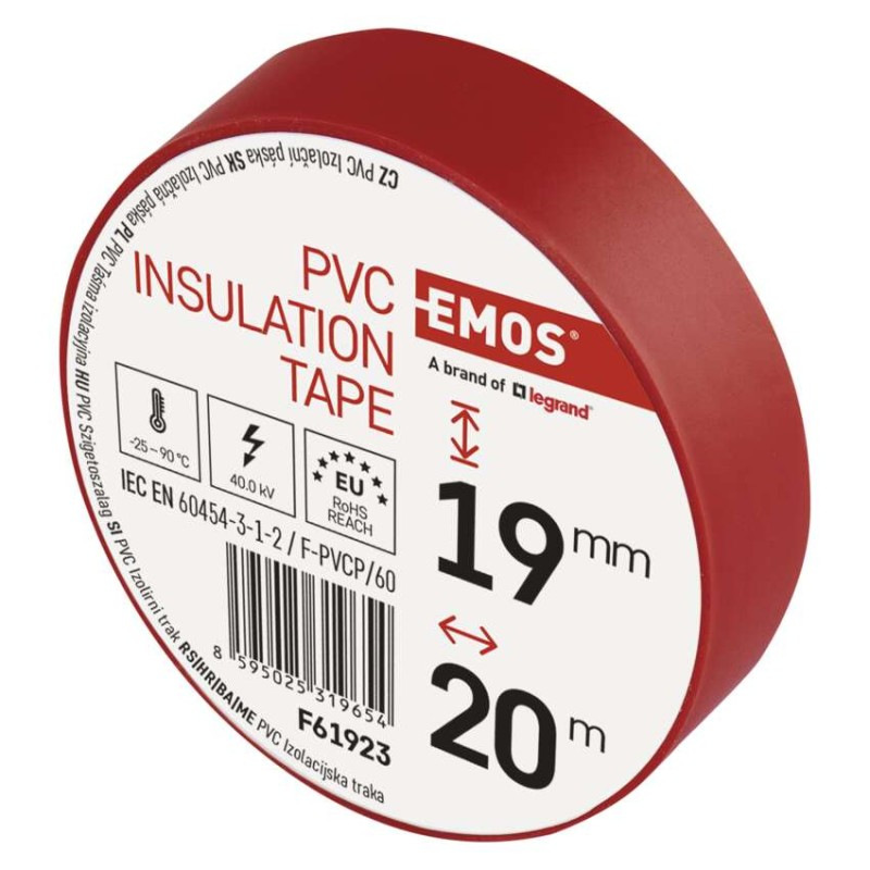 Izolačná páska PVC 19mm / 20m červená 3