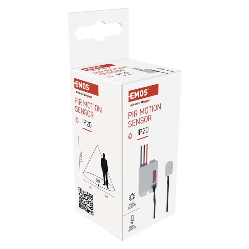 PIR senzor (pohybové čidlo) IP20 800W, biely 3