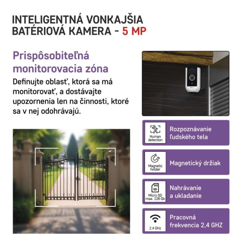 GoSmart Vonkajšia batériová kamera IP-210 SNAP s WiFi 3