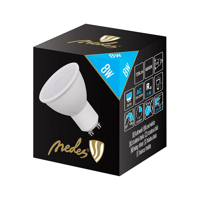 LED žiarovka 8W - GU10 / SMD / 6500K - ZLS108 4