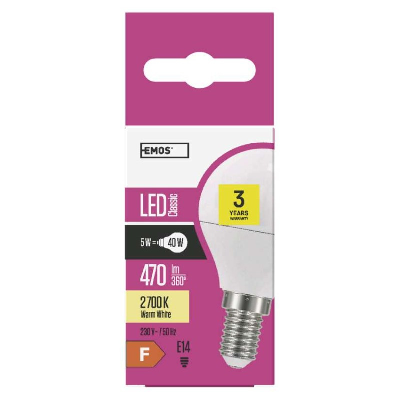 LED žiarovka Classic Mini Globe / E14 / 5 W (40 W) / 470 lm / teplá biela 3