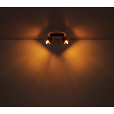 Stropné svietidlo kov čierny matný, sklo dymové, mosadzný krúžok, ø: 500mm, V: 260mm, bez žiaroviek 4