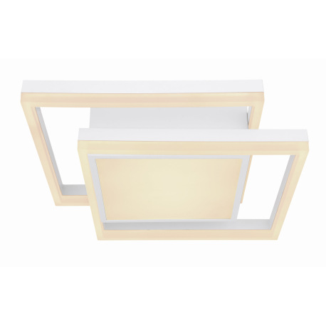 Stropné svietidlo, kov/akryl opál biely, kompatibilné s Google Assistant a Alexa, časovač, pamäťová 4