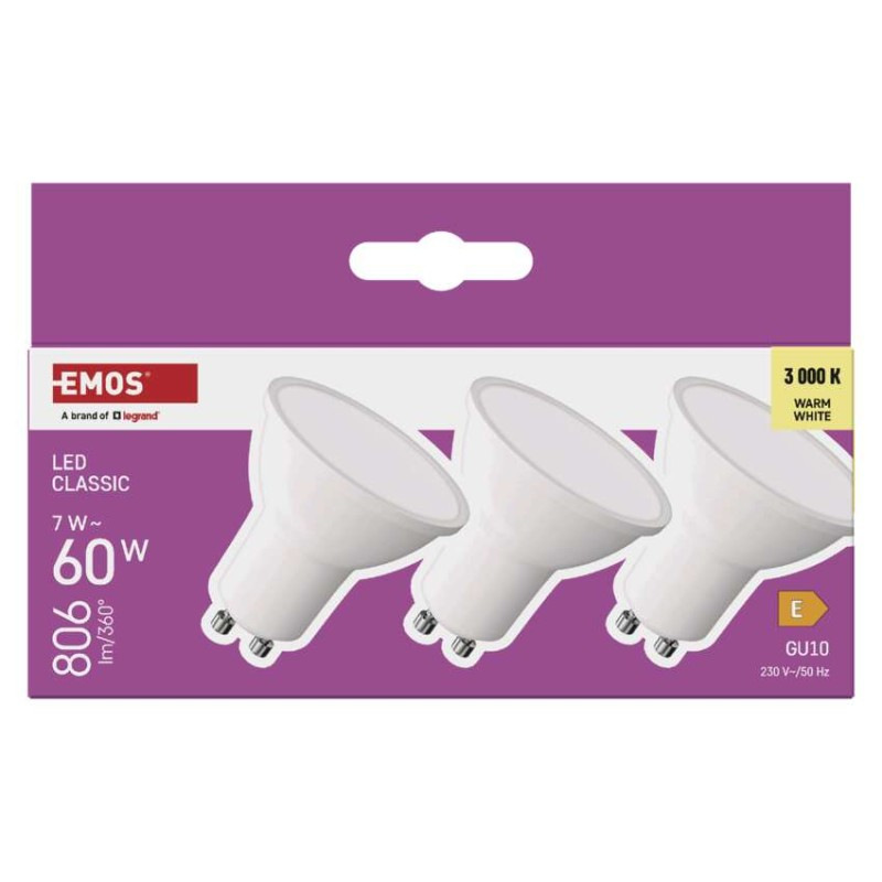 LED žiarovka Classic MR16 / GU10 / 7 W (60 W) / 806 lm / Teplá biela 9