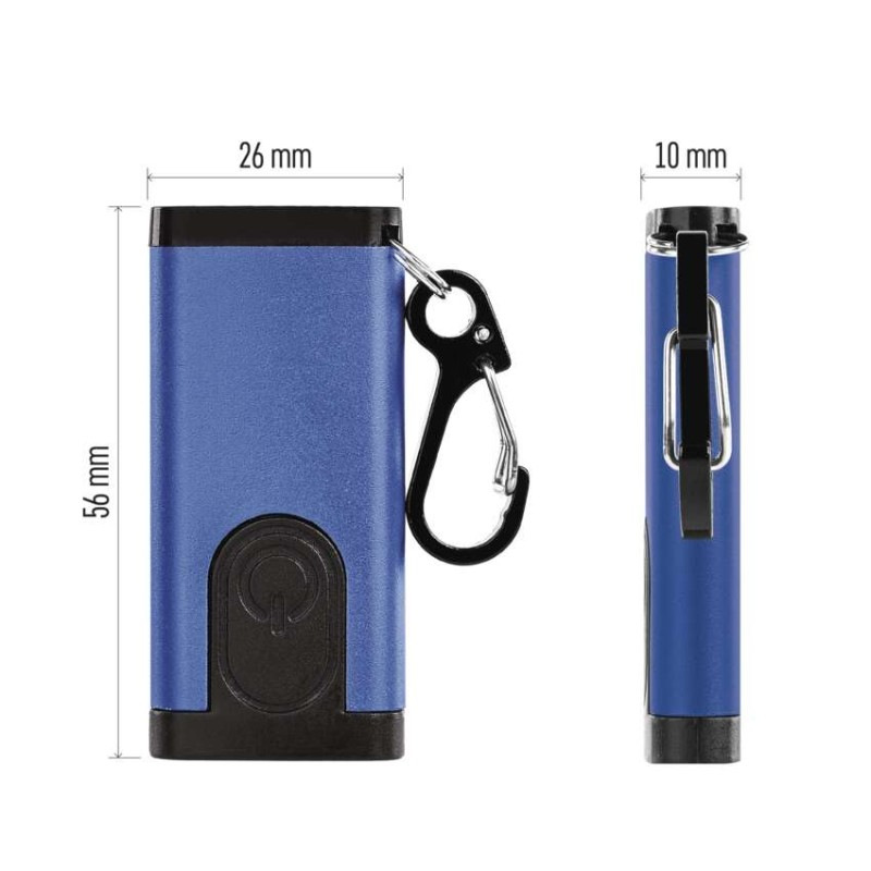 Nabíjacia mini LED baterka - prívesok na kľúče, 100 lm, 12 ks, display box 13