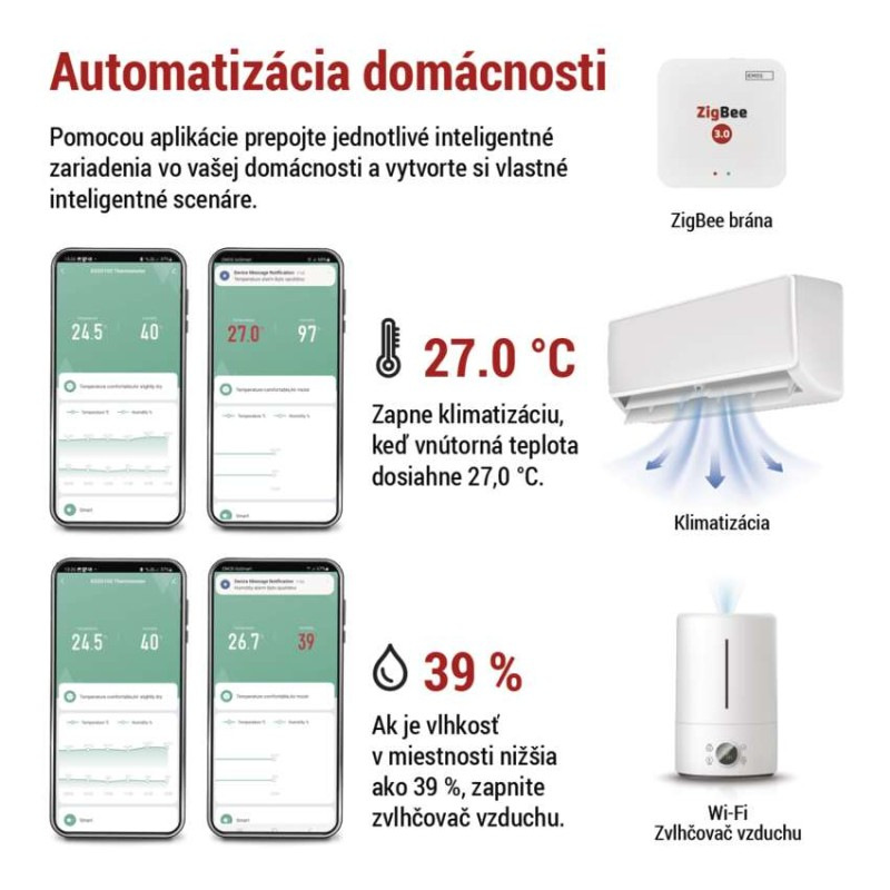 GoSmart Digitálny bezdrôtový teplomer EGS0102 ZigBee 3