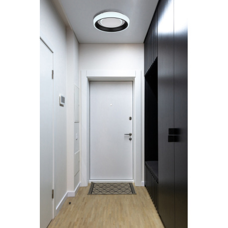 Stropné svietidlo, kov čierny, akryl čierny, biely, stmievateľné, viackrokové ovládanie cez nástenný 1