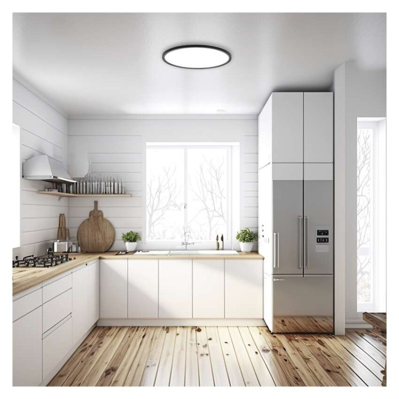 LED prisadené svietidlo FLORI okrúhle, čierné, 18W, neutrálna biela 10