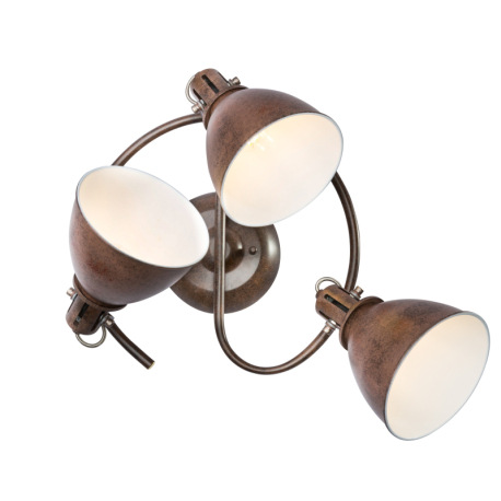 Stropné svietidlo, kov, imitácia hrdze, biela, Ø 610, V: 210, bez žiaroviek 3xE14, max. 40W 230V. 3