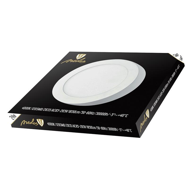 LED prisadený panel 24W / PRSF / SMD / 4000K / WH - LPL325 2